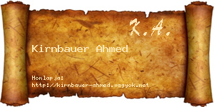 Kirnbauer Ahmed névjegykártya